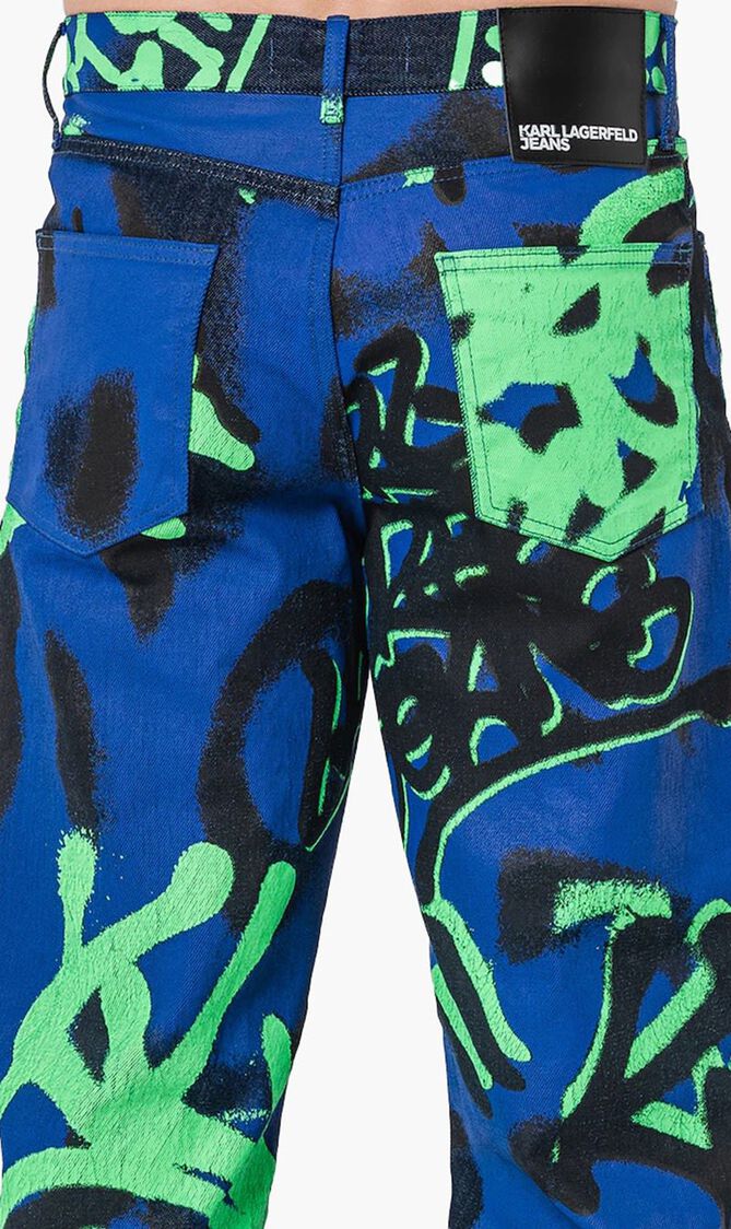 KLJ RELAXED GRAFFITI DENIM