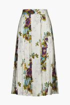 Pleated Floral Skirt