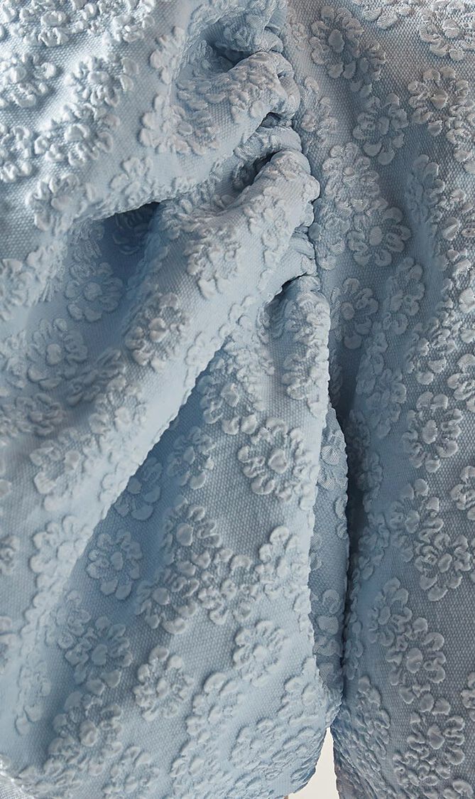 JACQUARD MIDI PUFFY DRESS