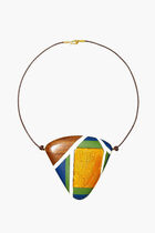 Geo Wood Pendant Necklace