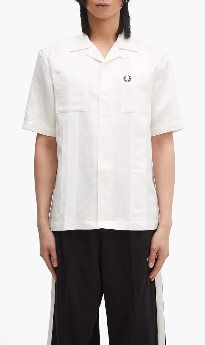 LINEN BLEND REVERE COLLAR SHIR