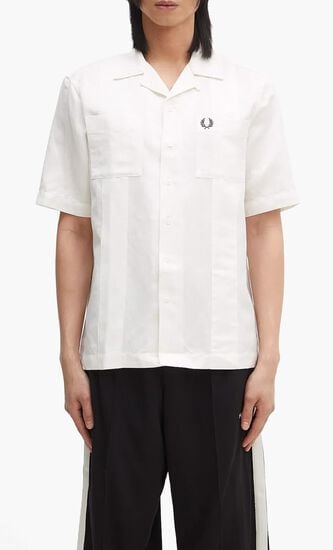 LINEN BLEND REVERE COLLAR SHIR