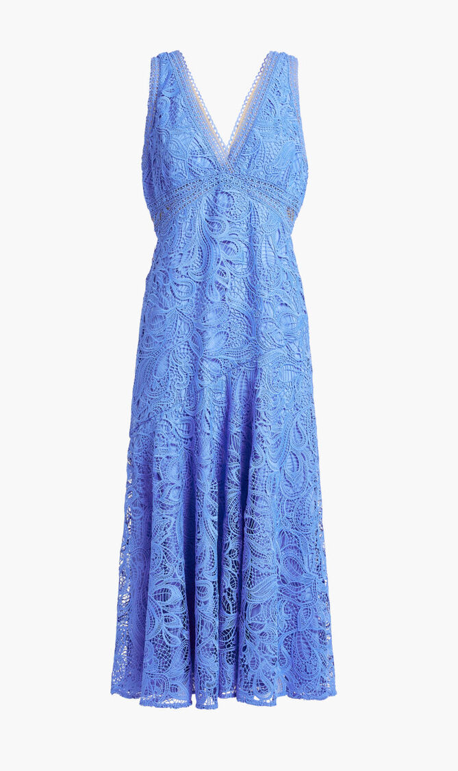 SLEEVELESS LACE LONG DRESS