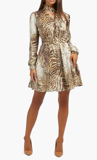Animal Print Shirt Dress