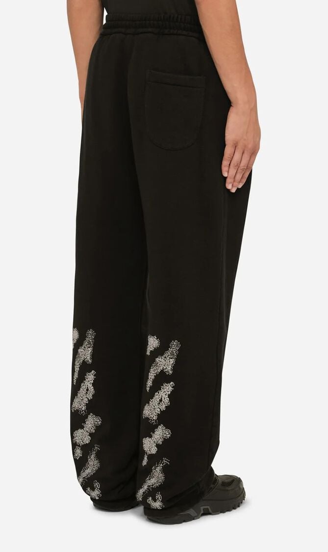 DIAGS BIT BOOK SWEATPANTS BLACK WHITE