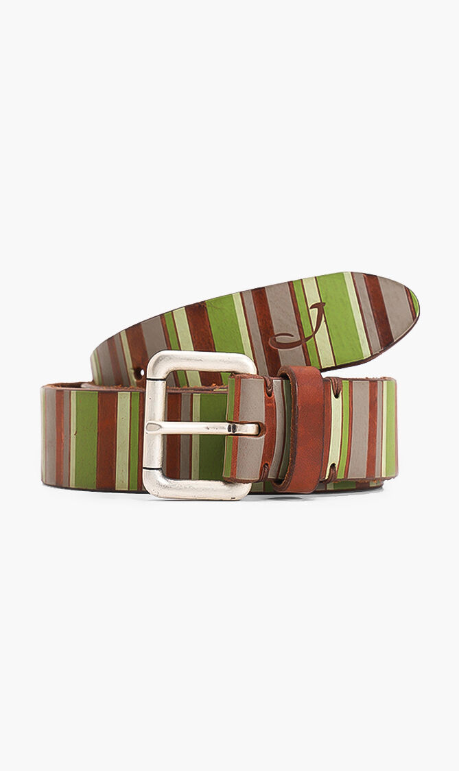 Stripes Leather Belt