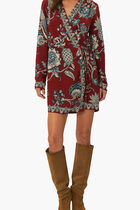 Tropical Landing Wrap Mini Dress