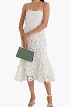 Fleurella Strapless Guipure Lace Midi Dress