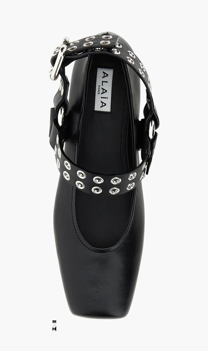 Leather Flat Biker Ballerinas