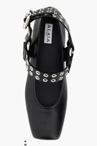 Leather Flat Biker Ballerinas