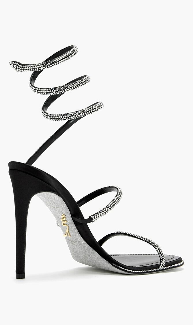 FLORIANE - BLACK SATIN-LACECRYSTAL STRASS