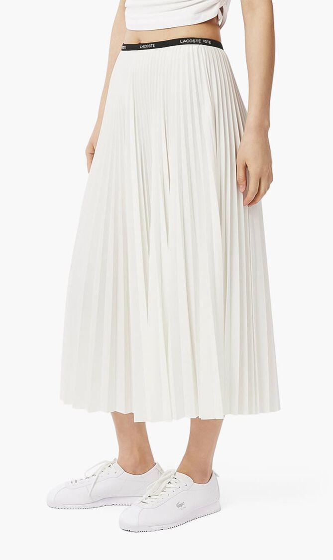Long Pleated Elasticated Waist Skirt