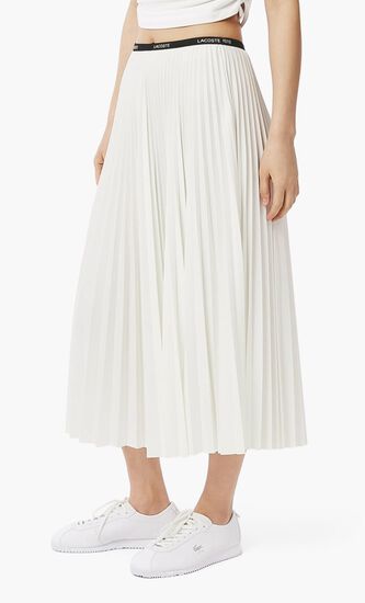 Long Pleated Elasticated Waist Skirt