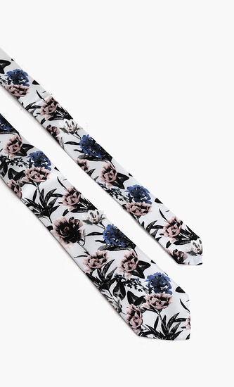 Floral Print Silk Tie