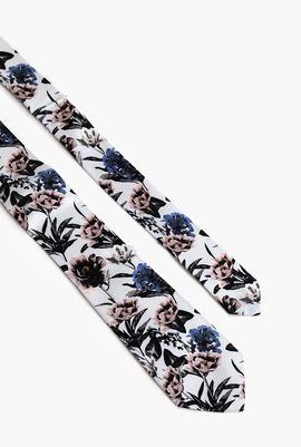 Floral Print Silk Tie