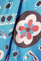 Printed Silk Strapless Dress