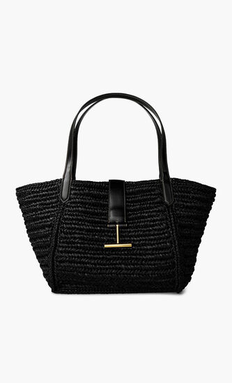 Tara Medium Raffia and Leather Tote.