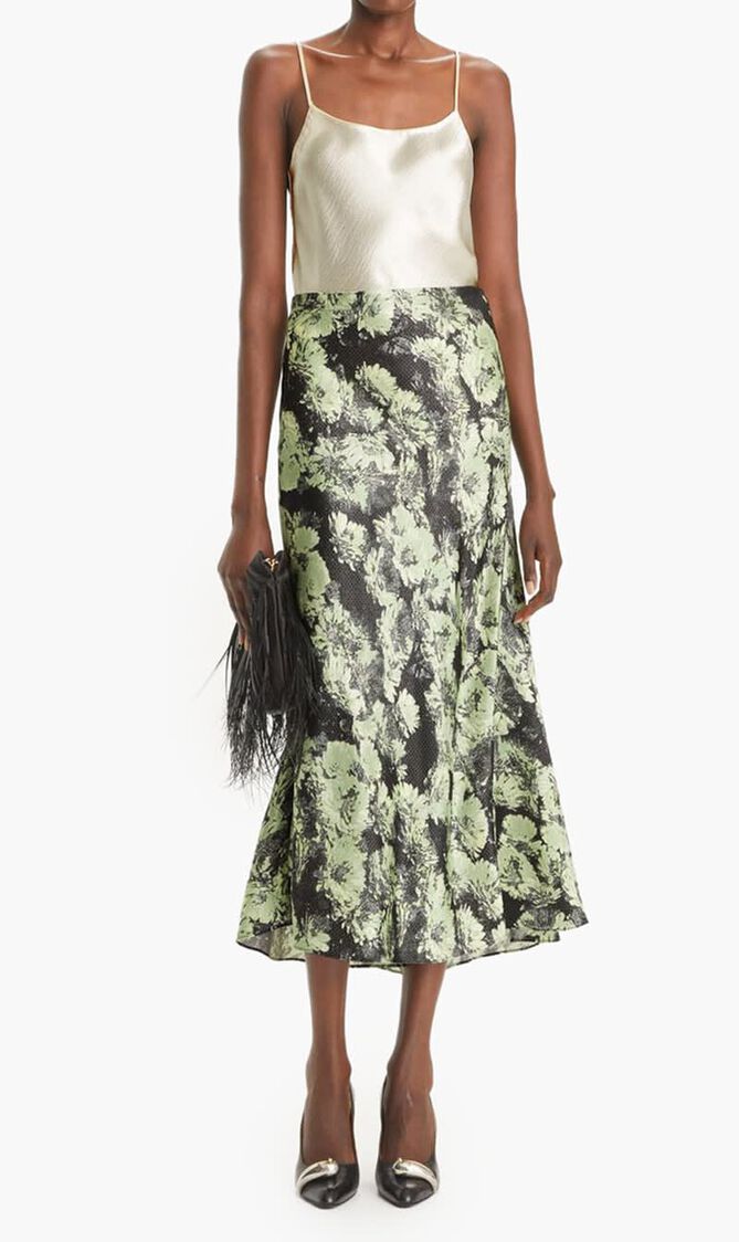 Printed Satin Skirt
