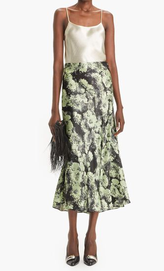 Printed Satin Skirt