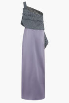 JACQUARD -CREP LONG DRESS
