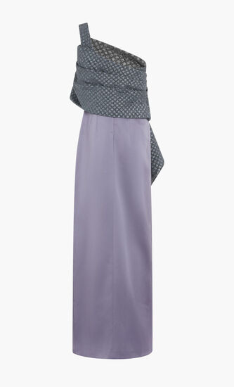 JACQUARD -CREP LONG DRESS