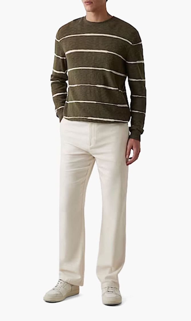 Linen Blend Striped Sweater