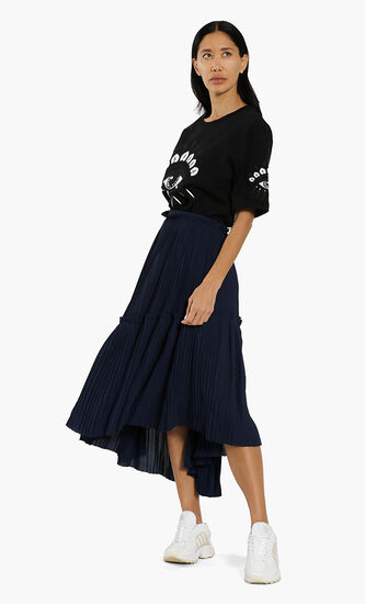 Asymmetric Pleated Skirt