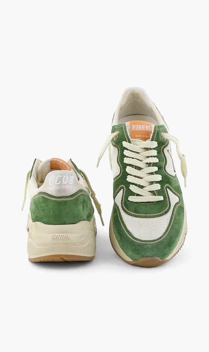 RUNNING SOLE NET UPPER SUEDE TOE AND SPUR LAMINATED STAR AND HEEL