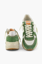 RUNNING SOLE NET UPPER SUEDE TOE AND SPUR LAMINATED STAR AND HEEL