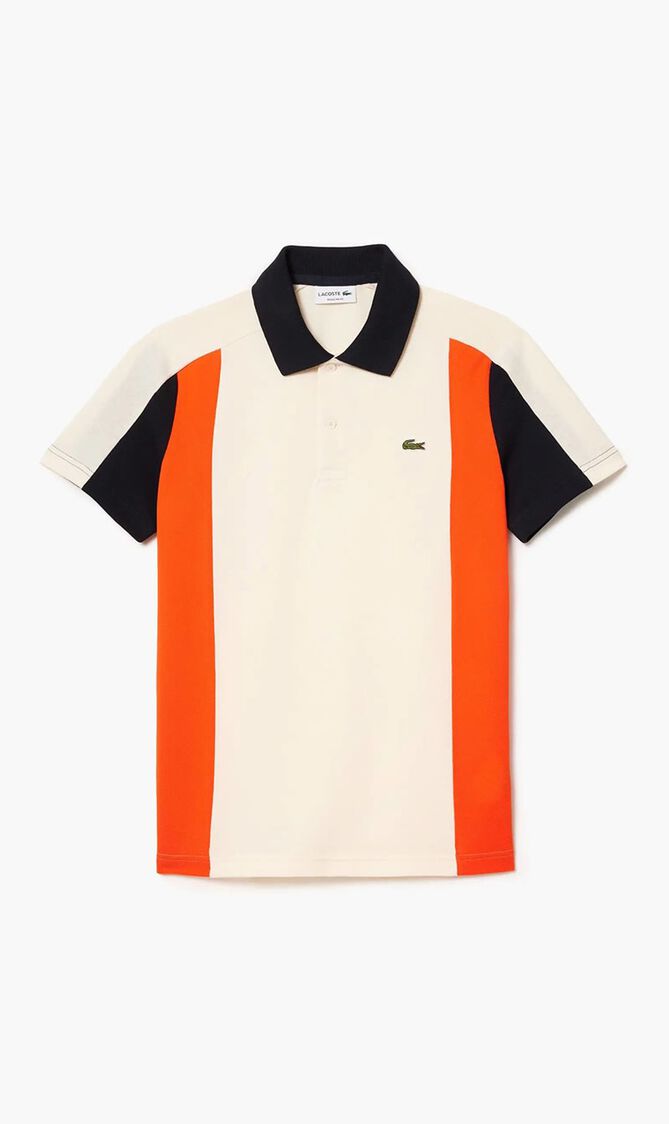 Cotton Pique Colourblock Polo Shirt