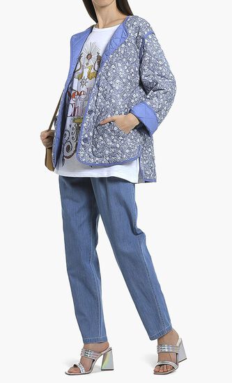 Floral Print Quilted Jacket