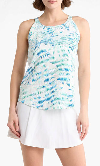 Abby Costa Wave Leaves IslandZone Halter Top