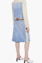 PANELED LIGHT VINTAGE BLUE DENIM AND TWILL JACKET