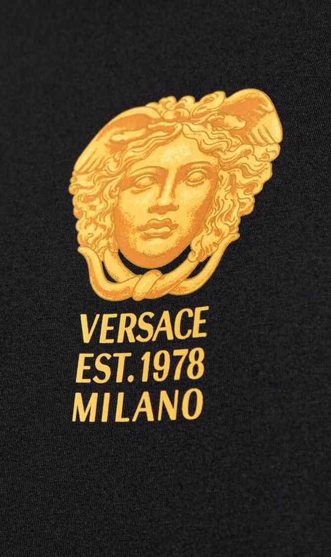 T SHIRT COMPACT COTTON JERSEY FABRIC HALL OF STATUES MEDUSA PRINT