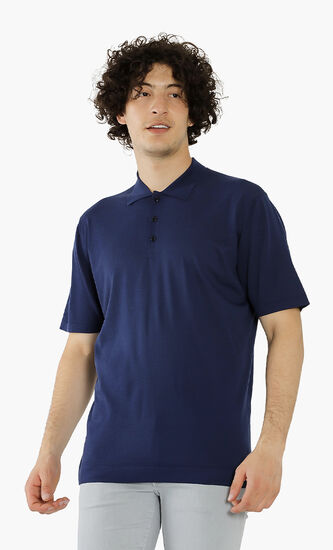 Plain Wool Polo Shirt