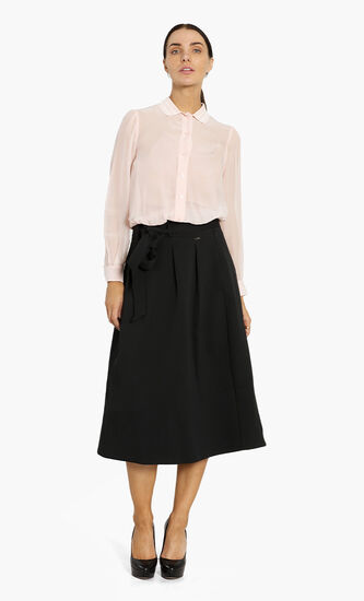 Ribbed Collar Long Sleeves Shirt