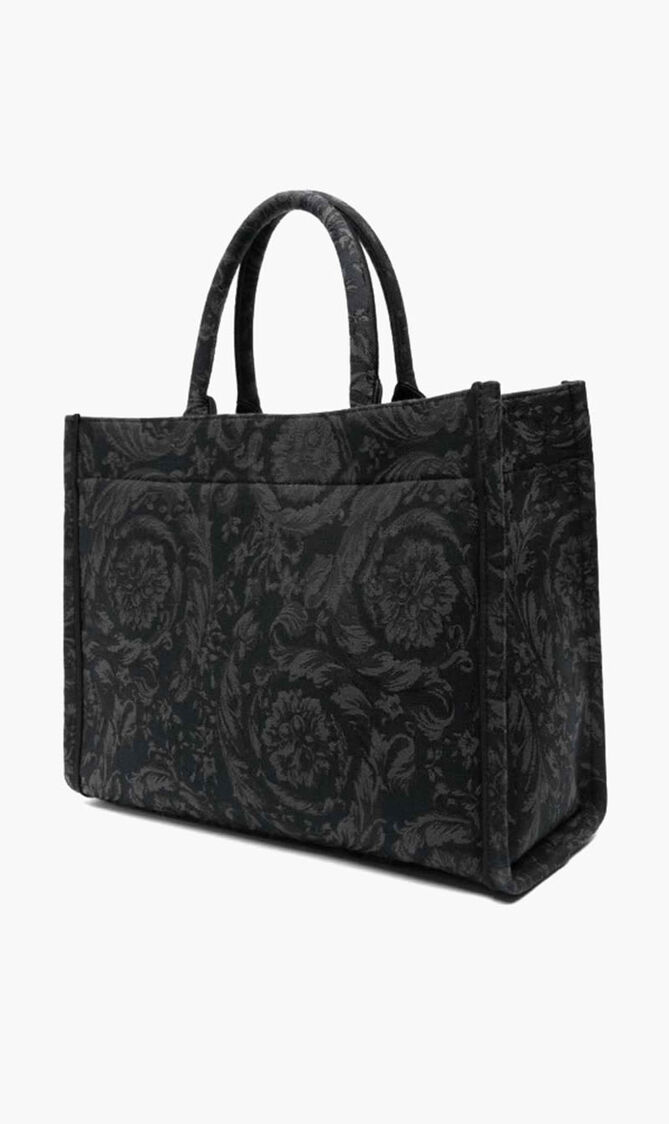 LARGE TOTE EMBROIDERY JACQUARD BAROCCO+CALF