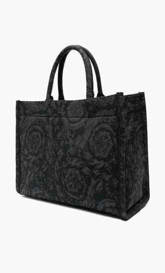 LARGE TOTE EMBROIDERY JACQUARD BAROCCO+CALF