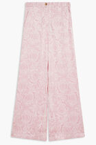 INFORMAL PANT FABRIC DOUBLE SILK SATIN PRINT BAROCCO ALLOVER