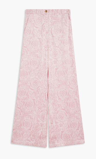 INFORMAL PANT FABRIC DOUBLE SILK SATIN PRINT BAROCCO ALLOVER
