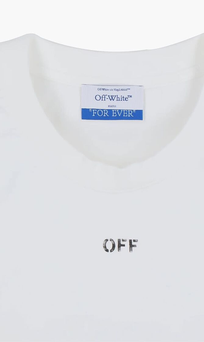 OFF STAMP WIDE LS TEE WHITE BLACK