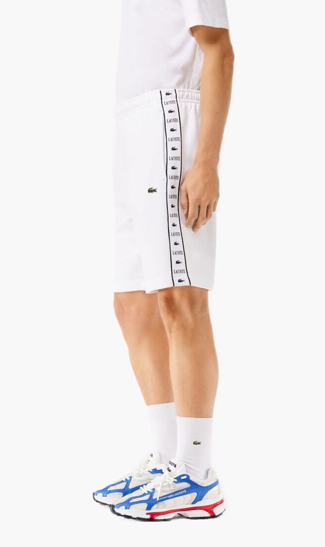 Logo Stripe Fleece Jogger Shorts