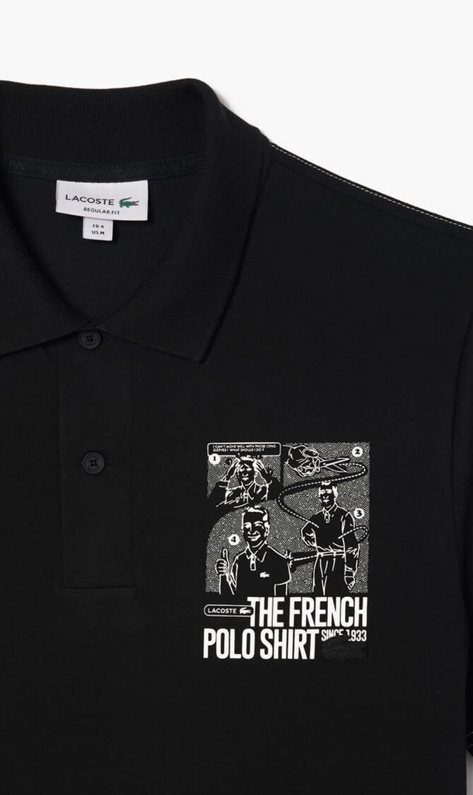 Back and Front Print Movement Polo Shirt