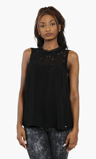 Lace Yok Split-Back Top