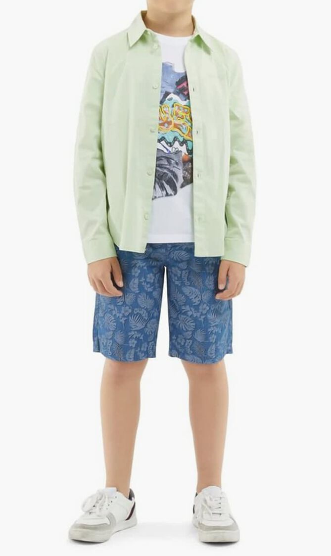 Str. Poplin Adj. Ls Shirt