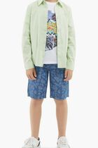 Str. Poplin Adj. Ls Shirt