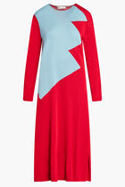 COLORBLOCK HONEYCOMB JERSEY DRESS