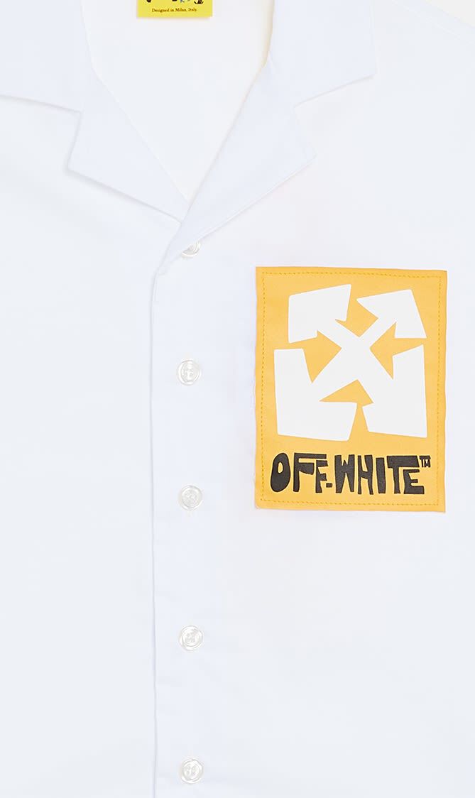 BIG LABEL SHIRT S S WHITE BLACK