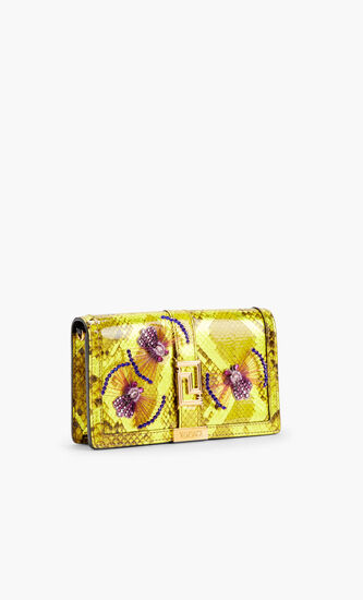 WALLET ON CHAIN GRECA GODDESS PYTHON METALLIC EMB EXCL