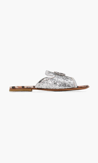 Glitter Leather Mules